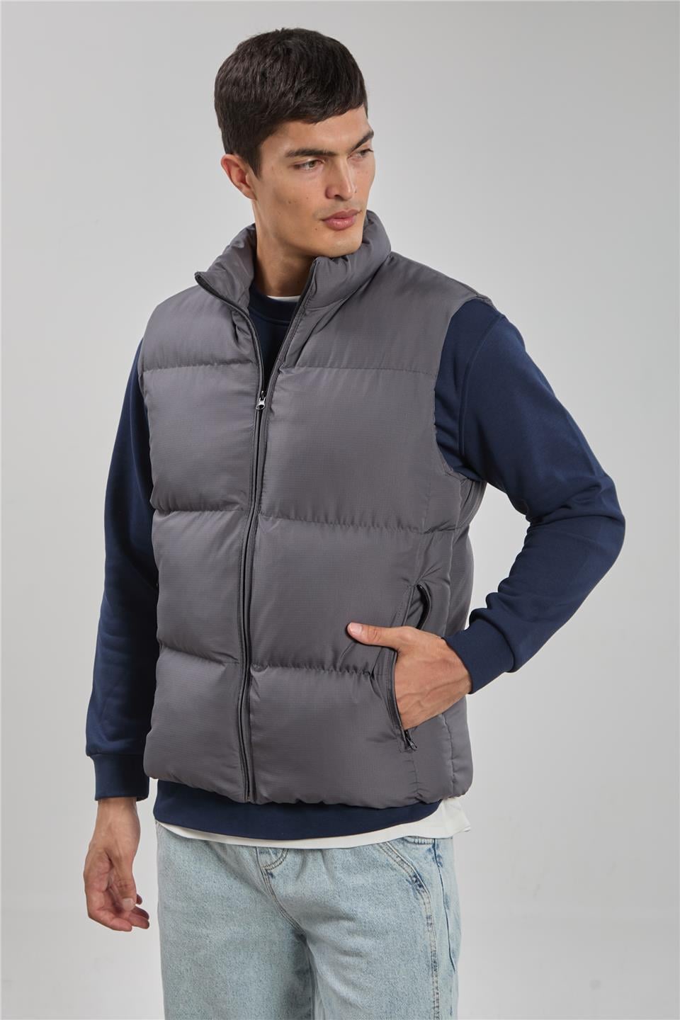 Dik yaka şişme yelek-RBS-Y Antrasit