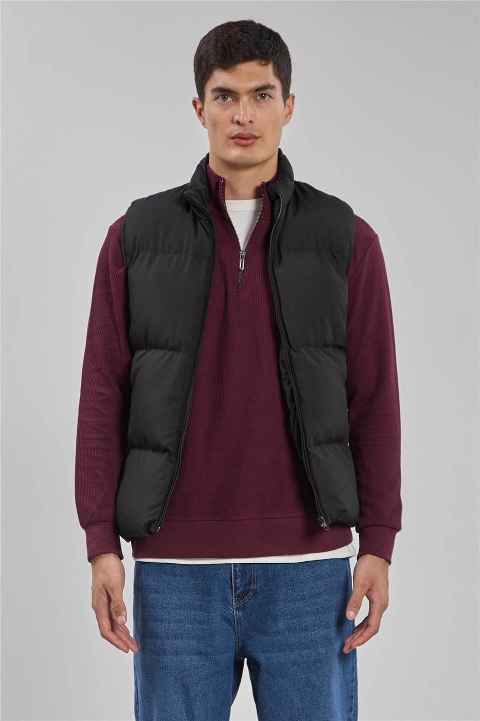 Dik yaka şişme yelek-RBS-Y Siyah