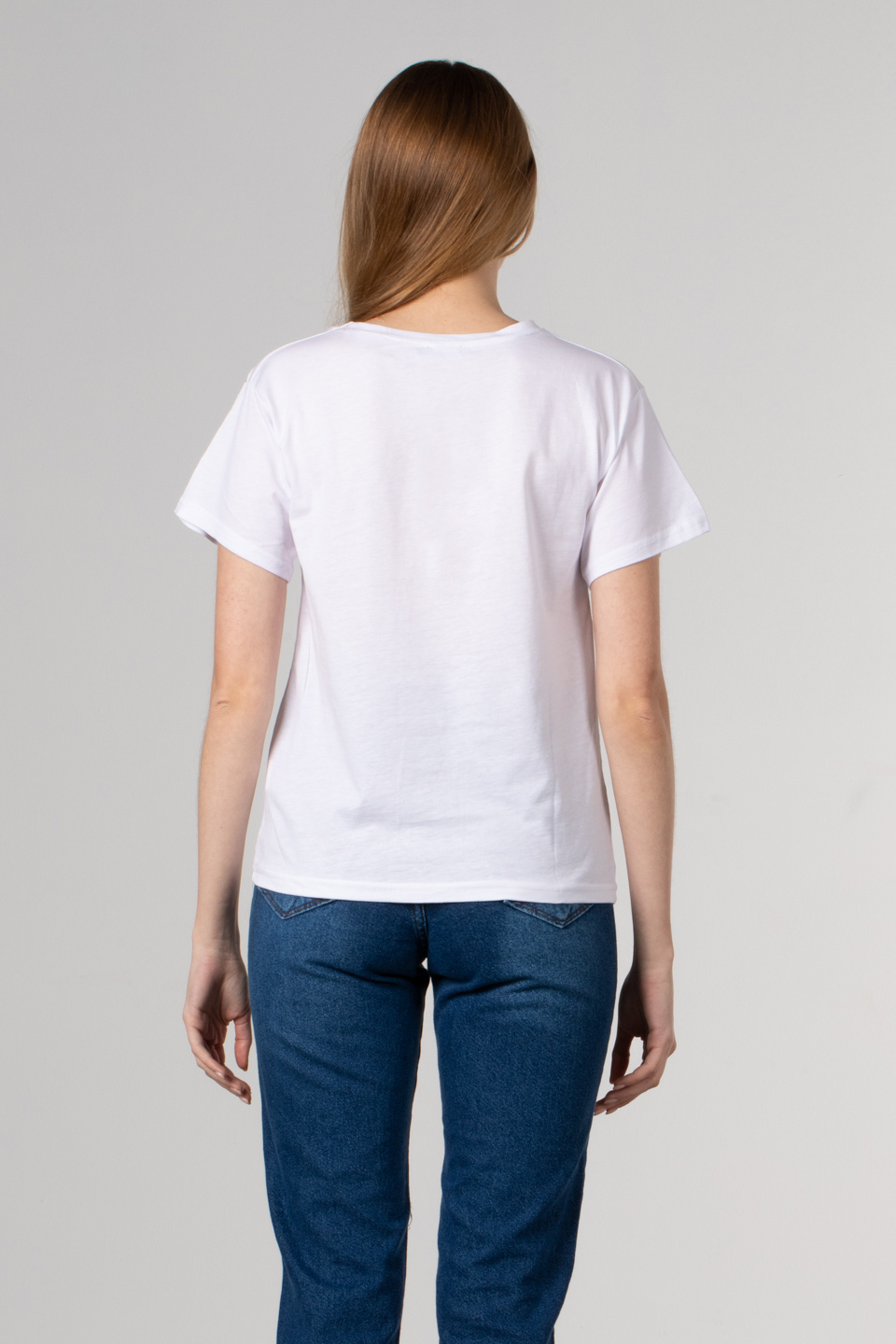 Dil baskılı basıc t-shirt-1003 Beyaz/Kırmızı