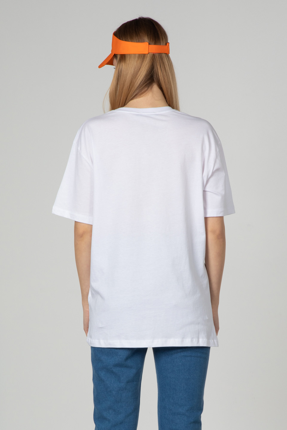 Don't say kabartma baskılı t-shirt-3572 Beyaz