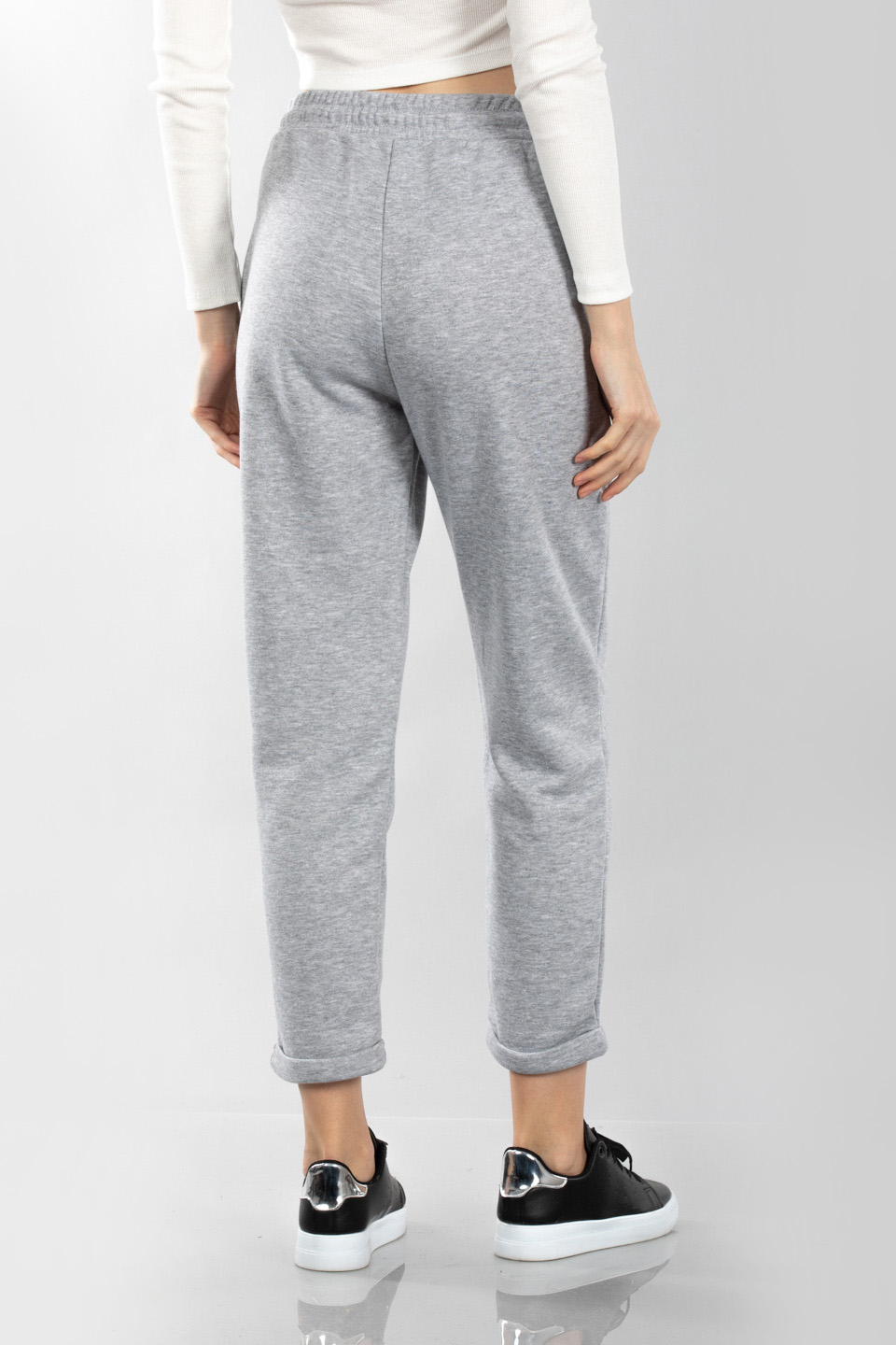 Double paça cepli eşofman altı-8089 Gri