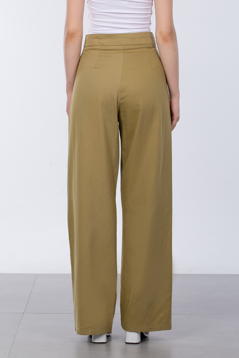 Düğme detaylı pantolon-3306 Haki
