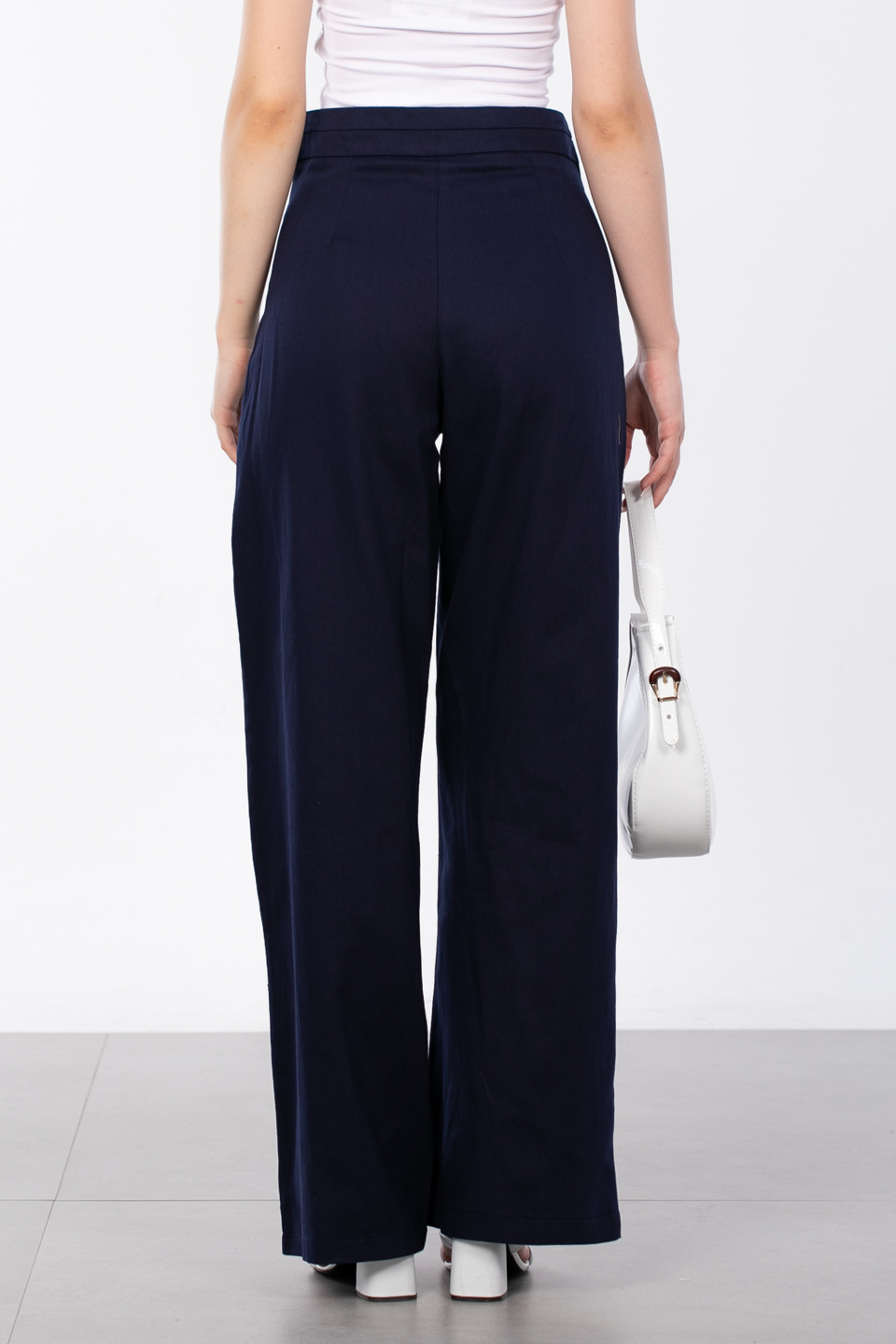Düğme detaylı pantolon-3306 Lacivert