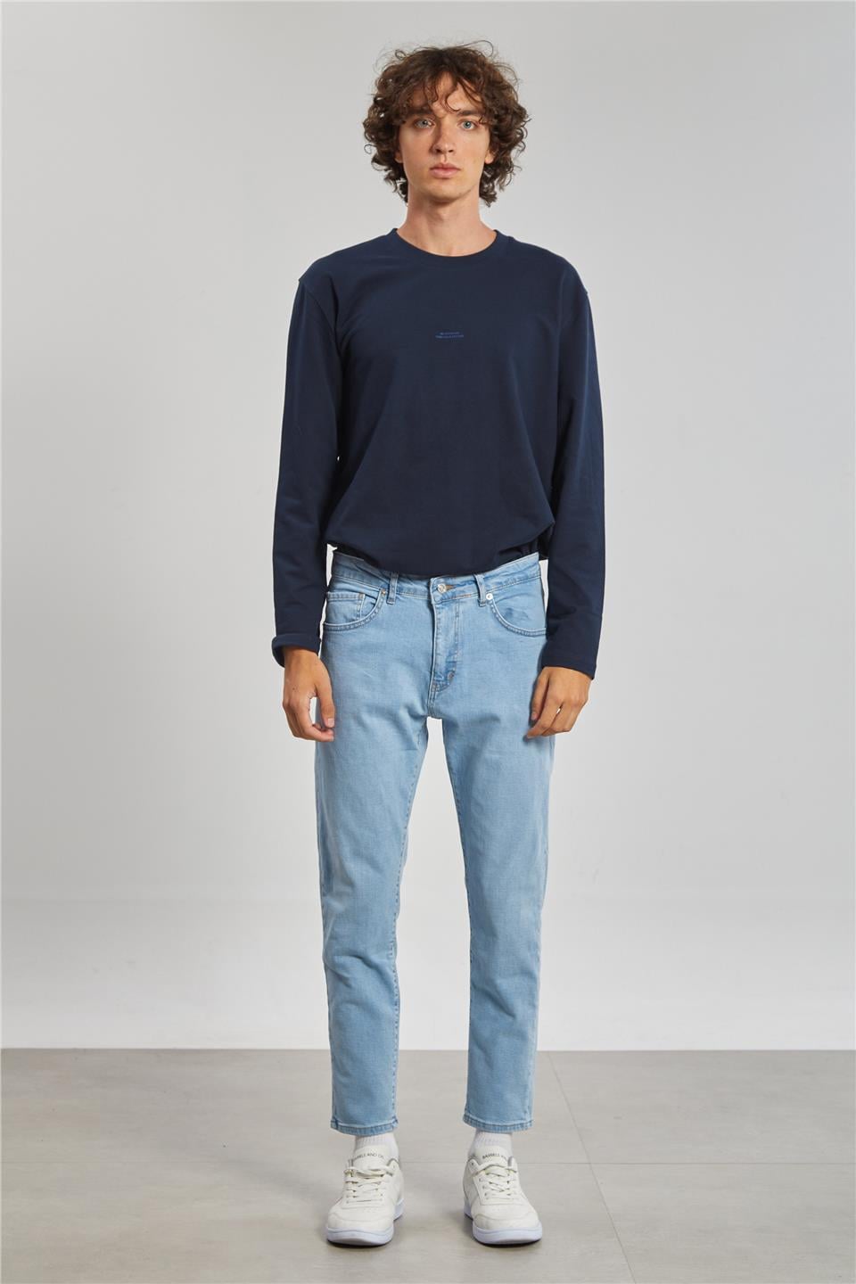 Erkek Carrot Fit Pantolon - Buz Mavi