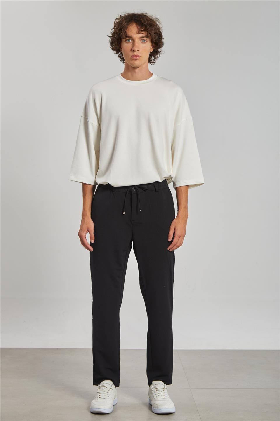 Erkek Fleto Cep Jogger Pantolon - Siyah