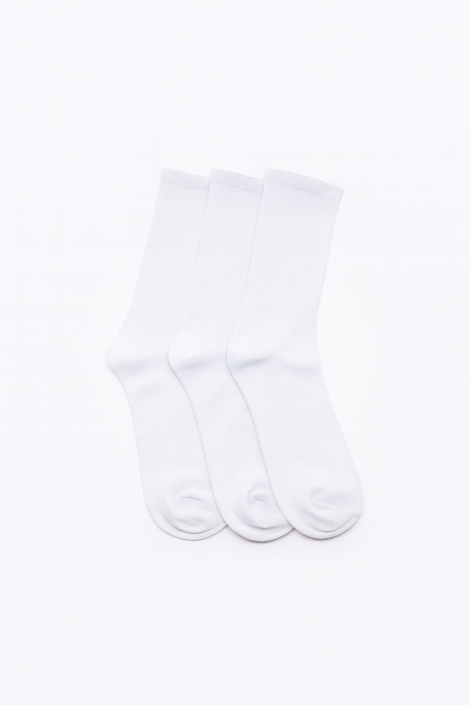 Erkek Uzun 3'lü Soket Çorap - Beyaz