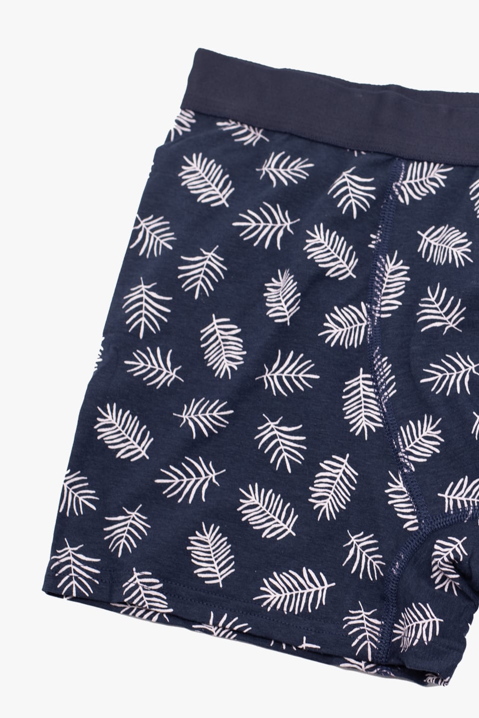 Erkek Yaprak Desenli Boxer - Lacivert