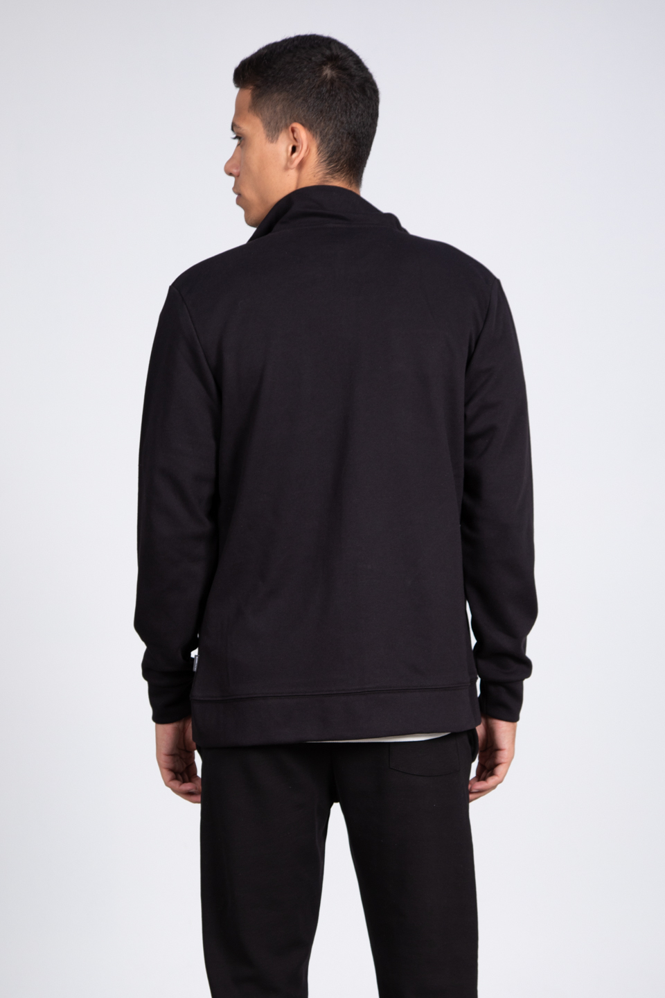 Fermuarlı cepli spor ceket-9058 Siyah