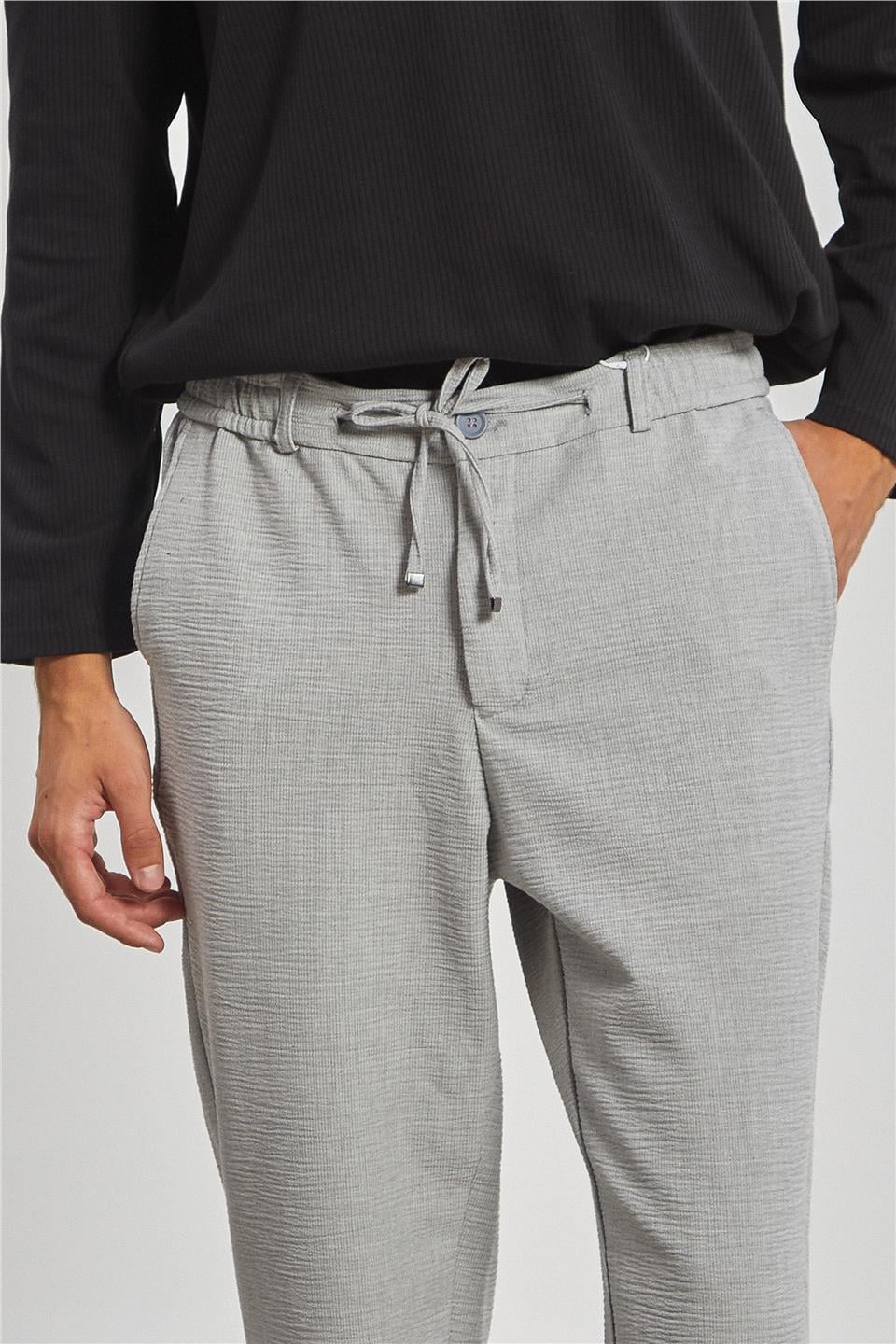 Fermuarlı Jogger Pantolon - Gri