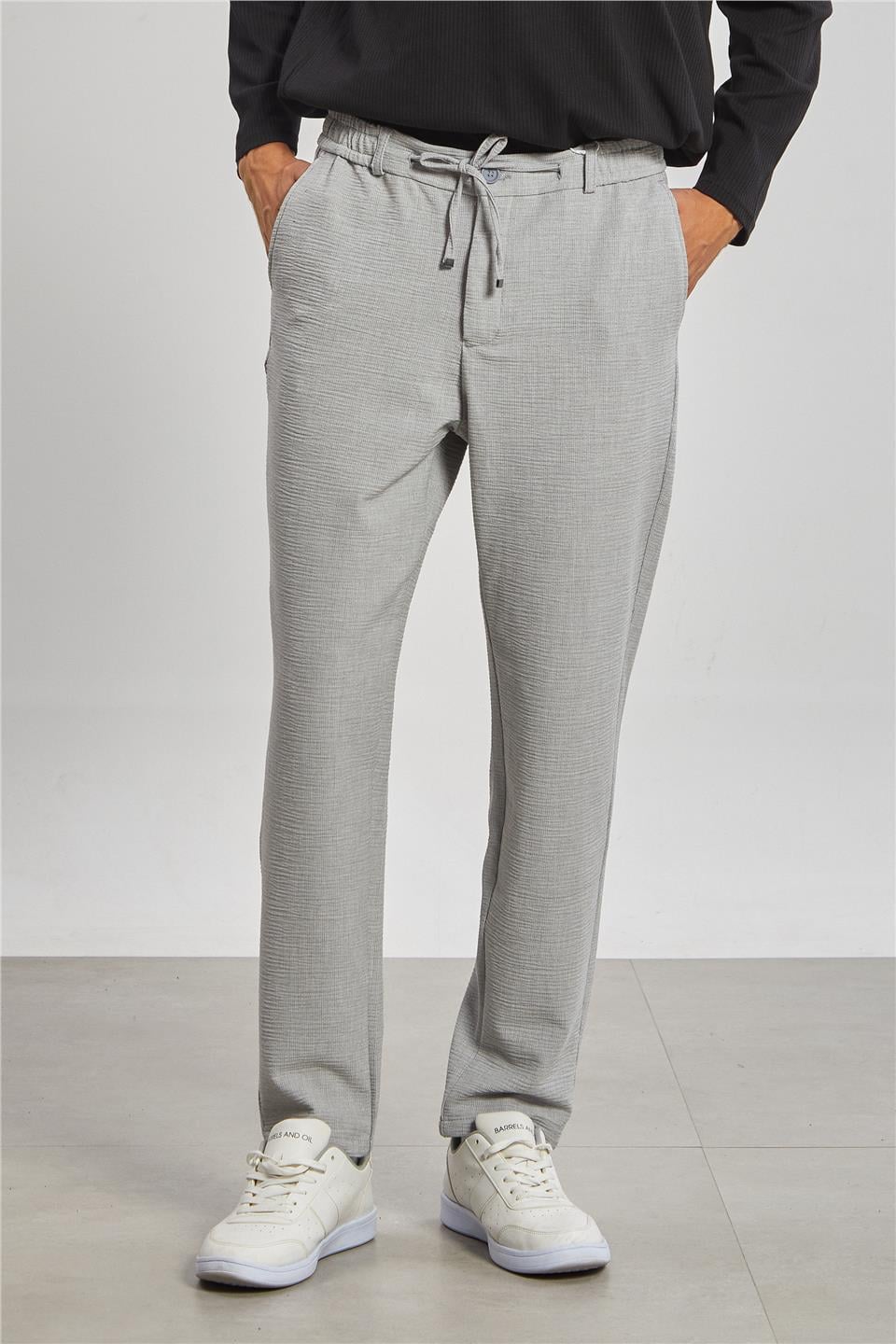 Fermuarlı Jogger Pantolon - Gri