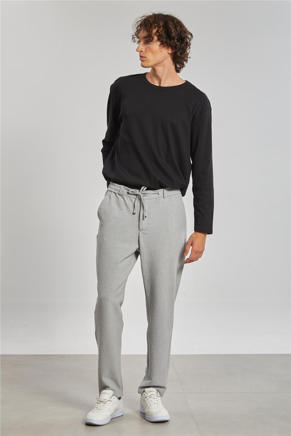 Fermuarlı Jogger Pantolon - Gri