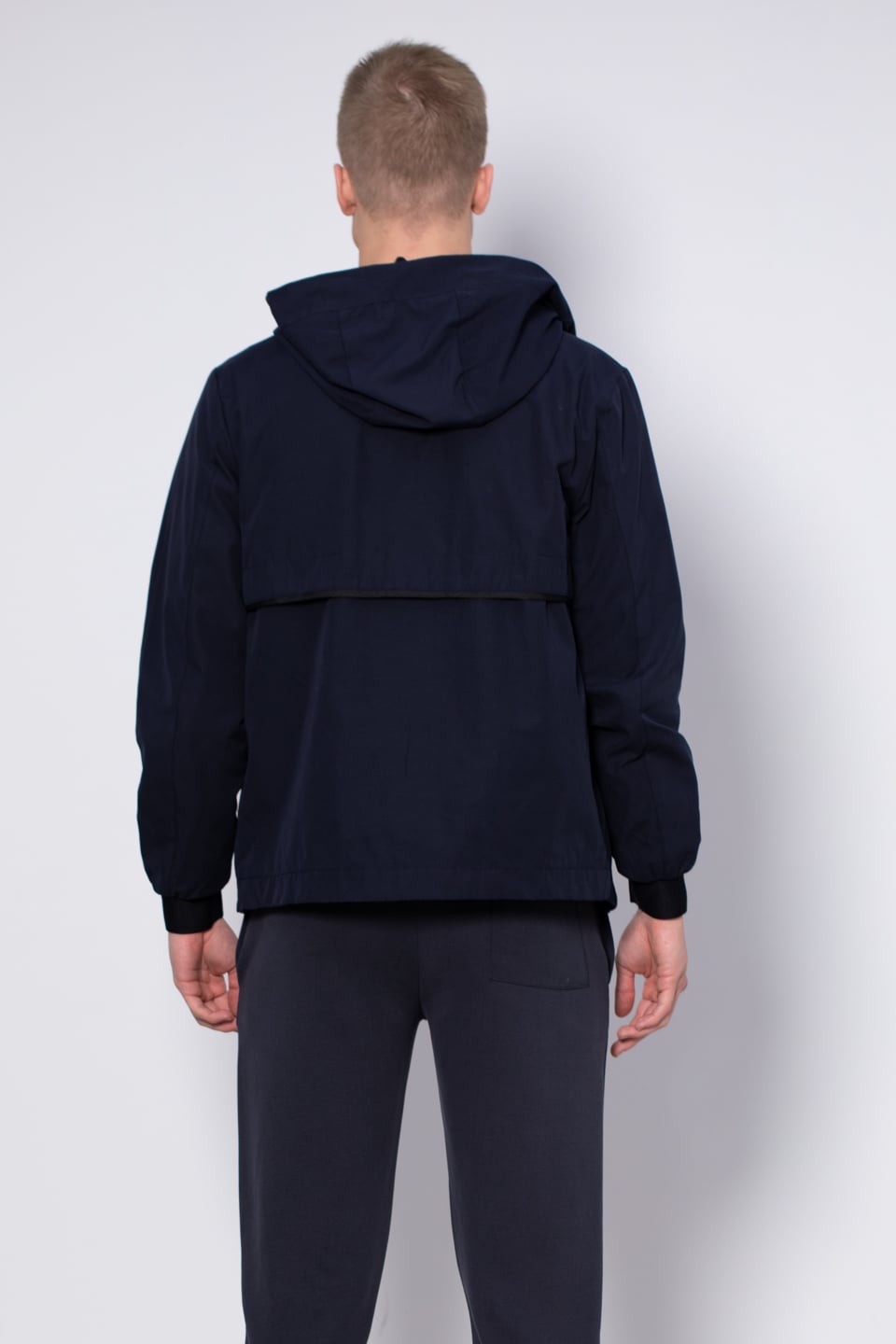 Fermuarlı kapüşonlu mont-SEBASTIAN Lacivert