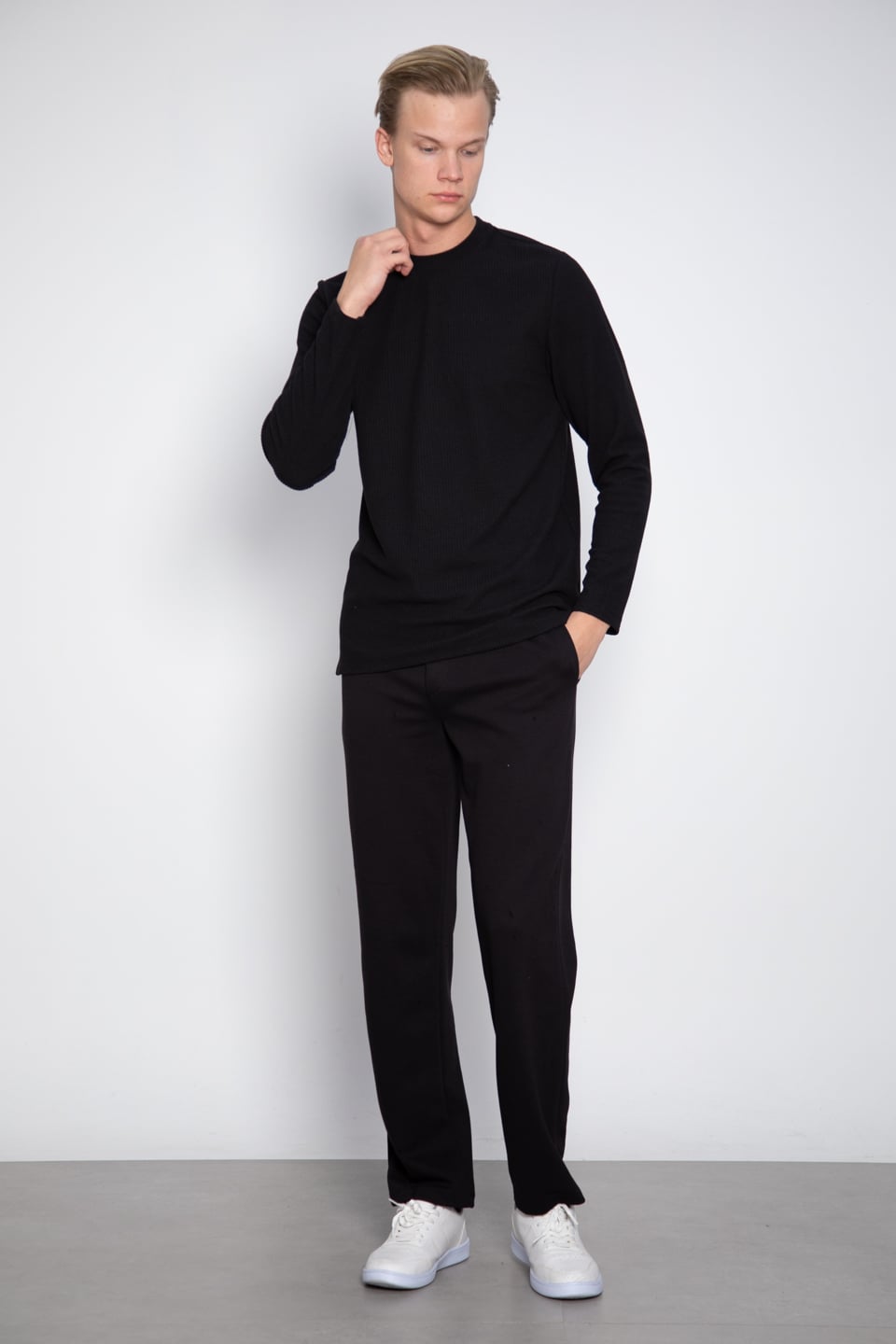 Fitilli jakar sweatshirt-1062 Siyah
