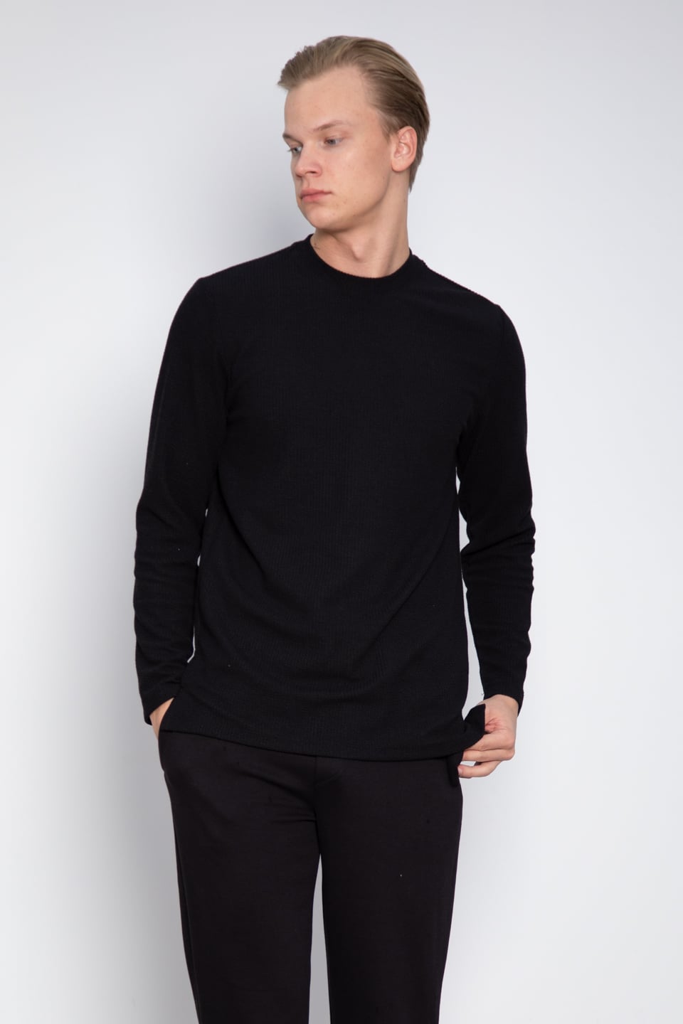 Fitilli jakar sweatshirt-1062 Siyah