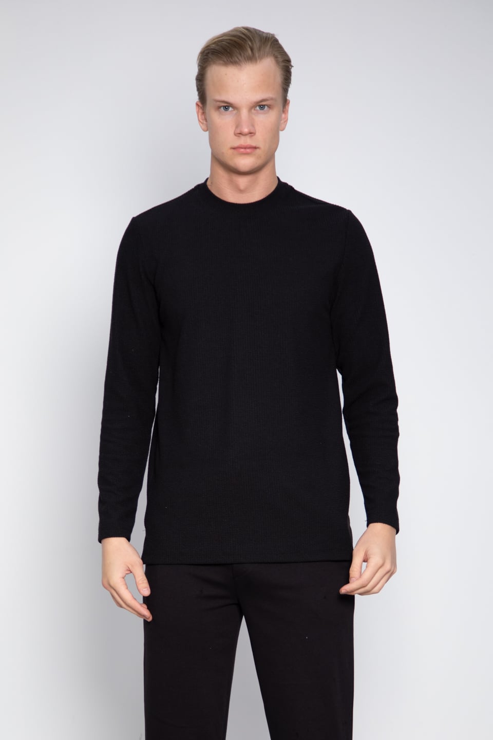 Fitilli jakar sweatshirt-1062 Siyah