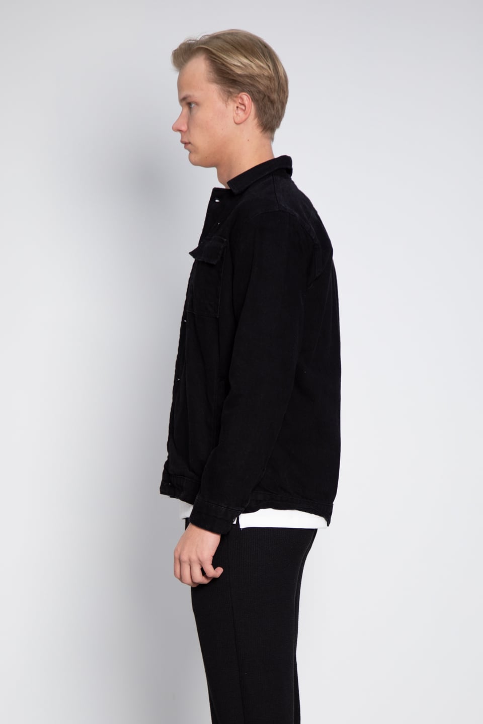 Gabardin çift cep ceket-010 Siyah