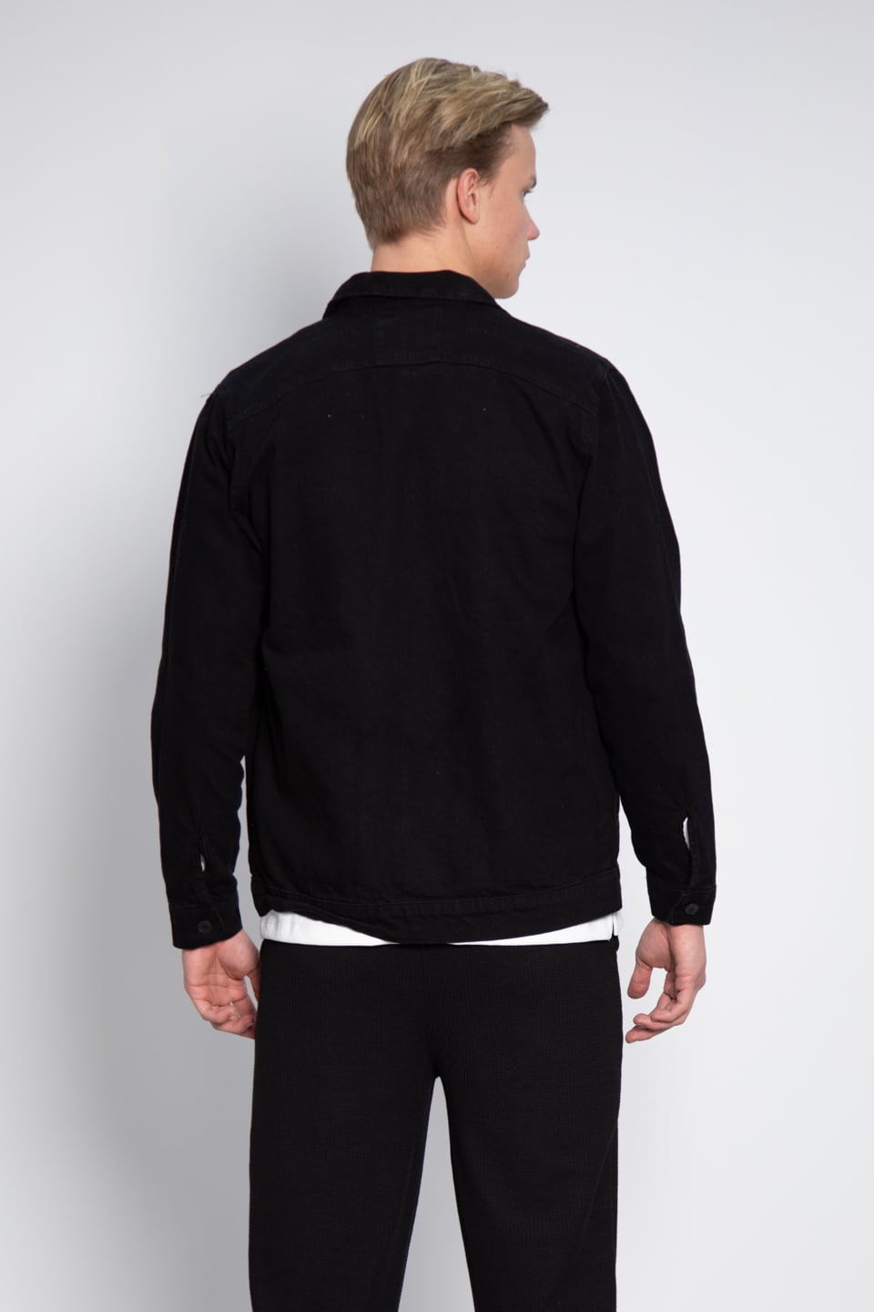 Gabardin çift cep ceket-010 Siyah