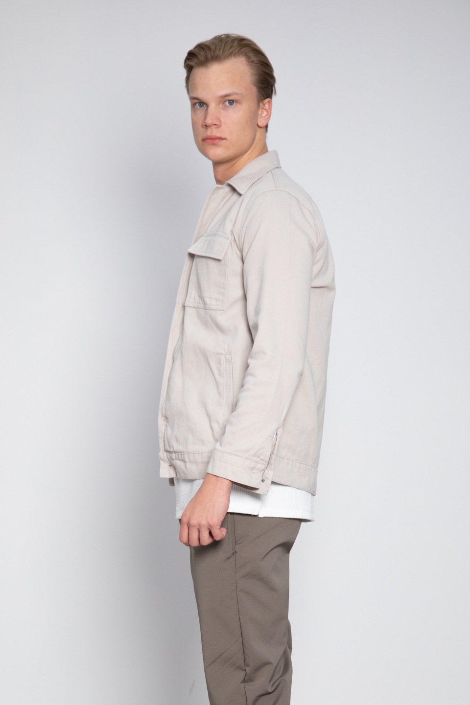 Gabardin çift cep ceket-010 Taş