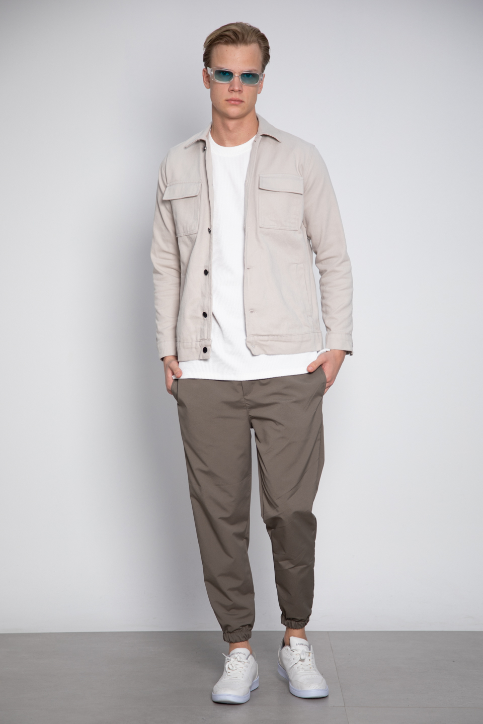 Gabardin çift cep ceket-010 Taş