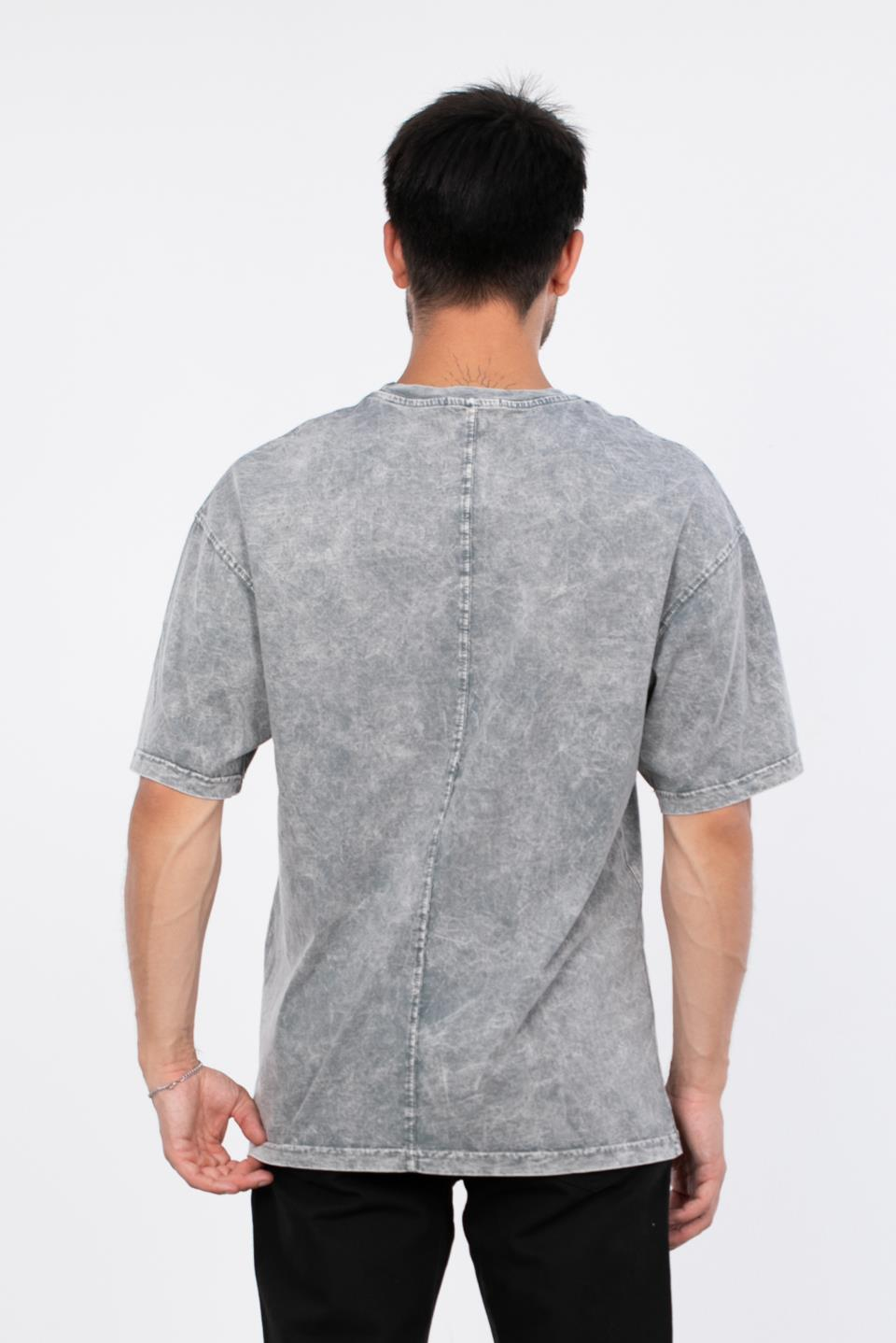 Gallery dept yazılı yıkamalı t-shirt-1104 Açık Gri