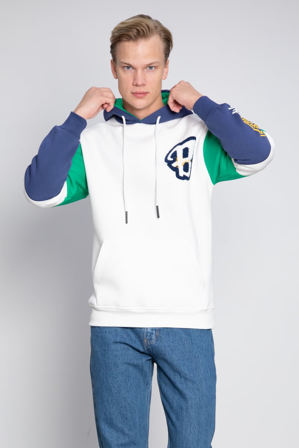 Garnili işlemeli sweat-2007 Ekru