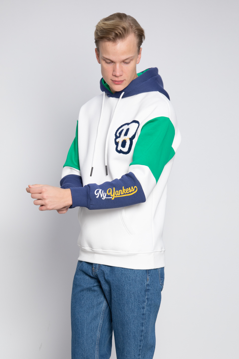 Garnili işlemeli sweat-2007 Ekru