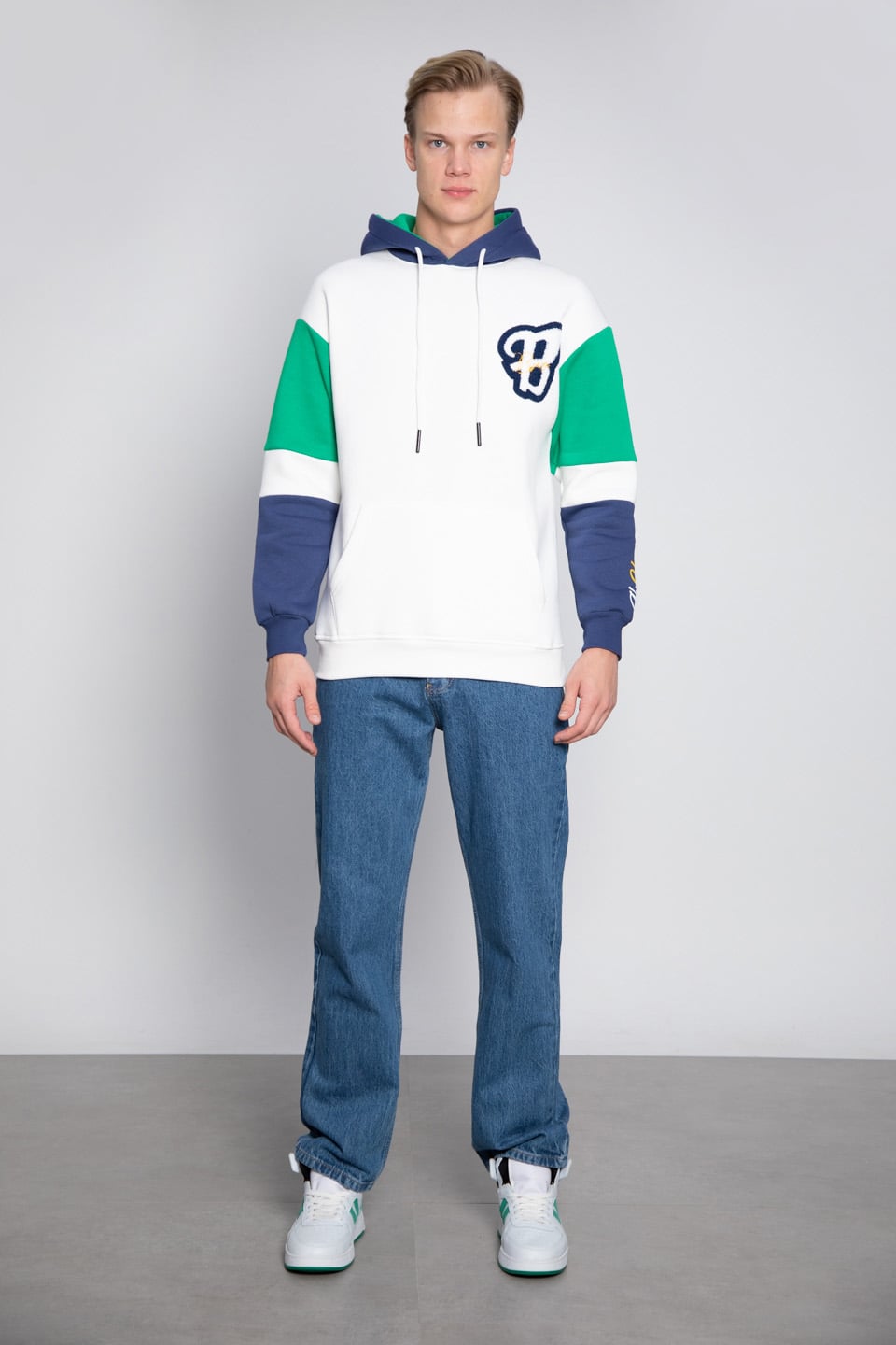 Garnili işlemeli sweat-2007 Ekru