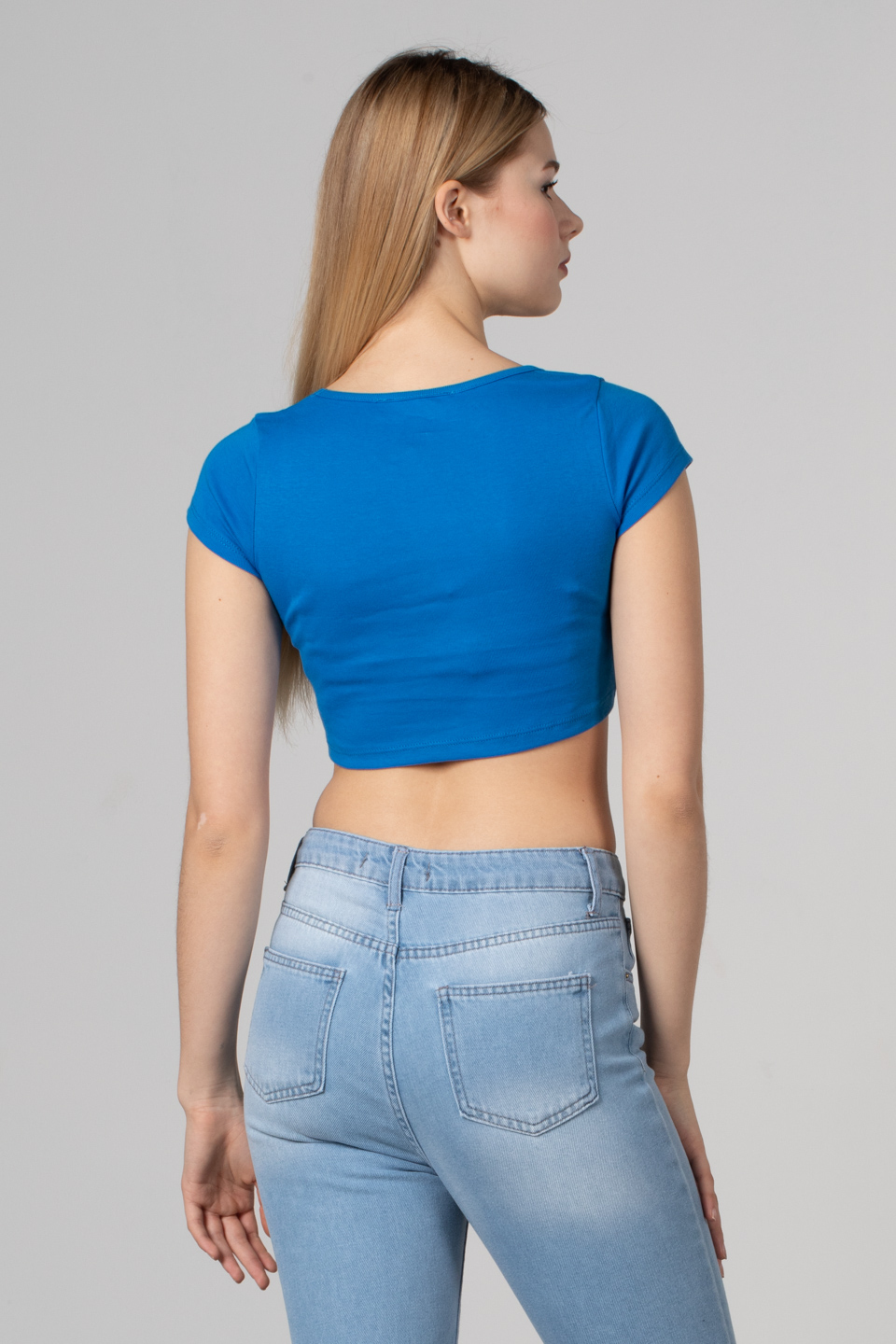 Geniş yaka kısa kol body-8051 Saks