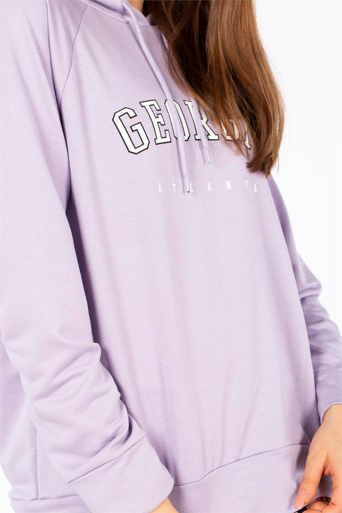 Georgia Baskılı Sweatshirt-Lila