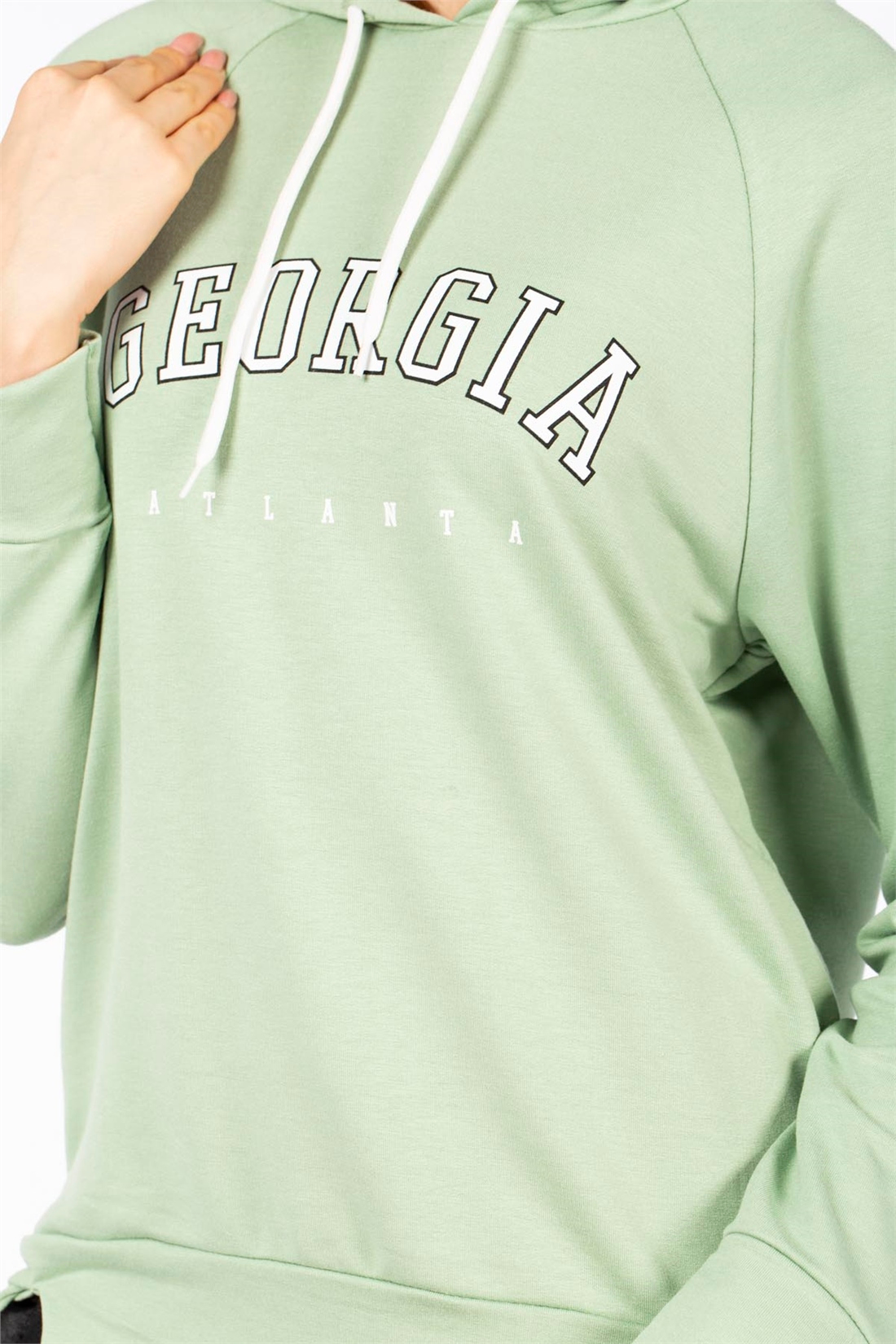 Georgia Baskılı Sweatshirt-Mint