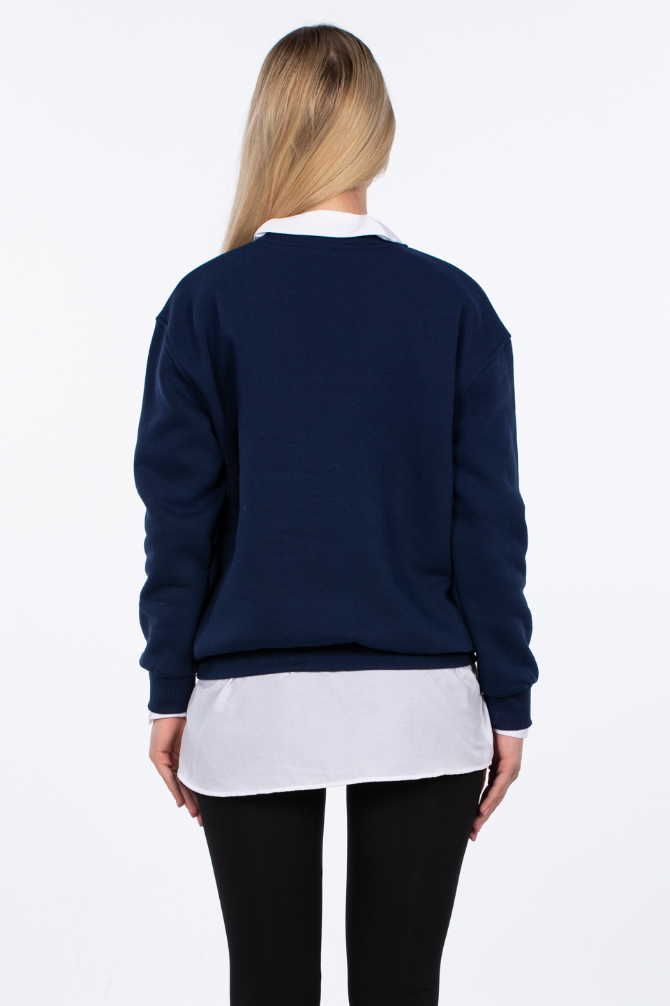 Göğsü kalp detaylı sweatshirt-83-560 Lacivert