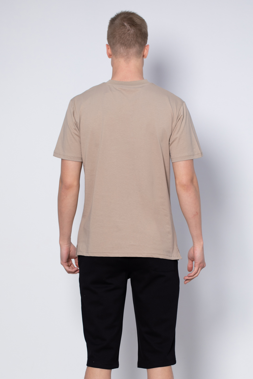 Göğüs cepli relax fit t-shirt-2271 Vizon