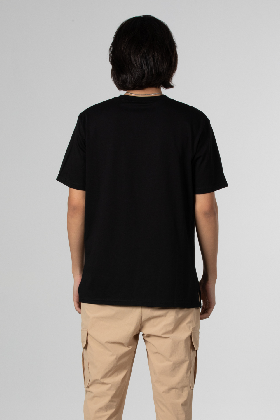 Göğüs Cepli Relax Fit T-Shirt - Siyah