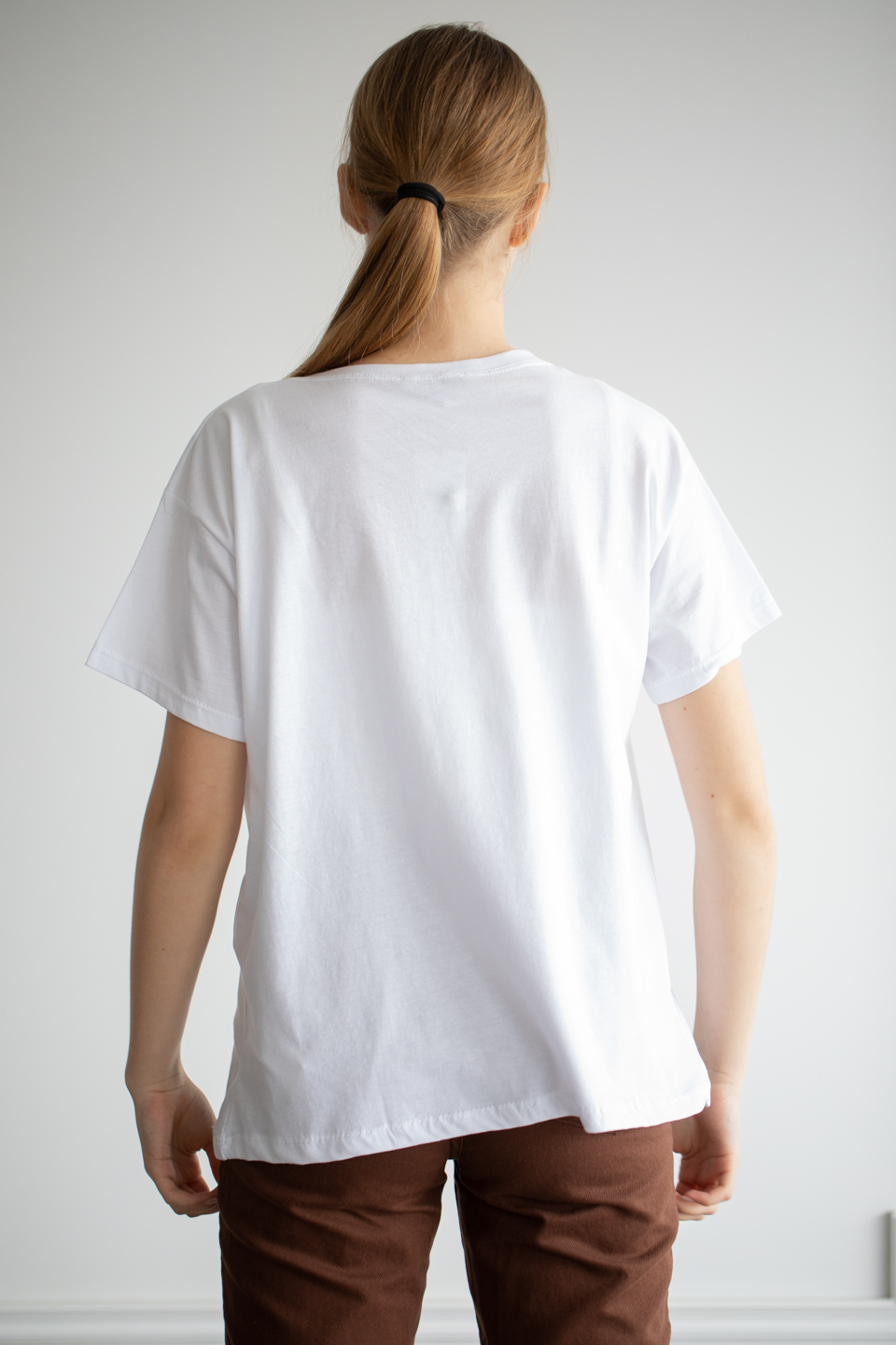 Gözlüklü ayıcık baskılı t-shirt-2004 Beyaz
