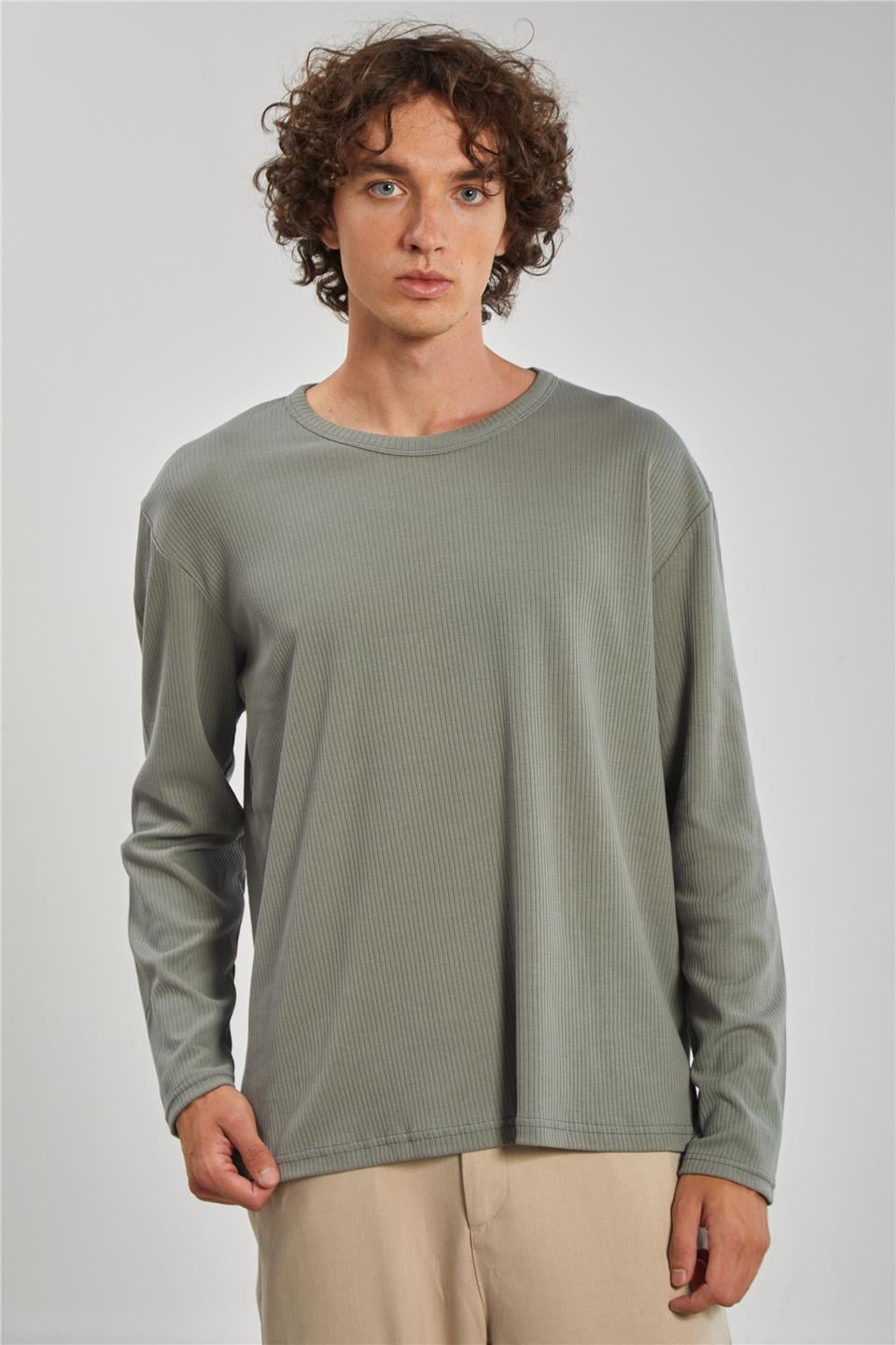 İnterlok Erkek Sweat - Haki
