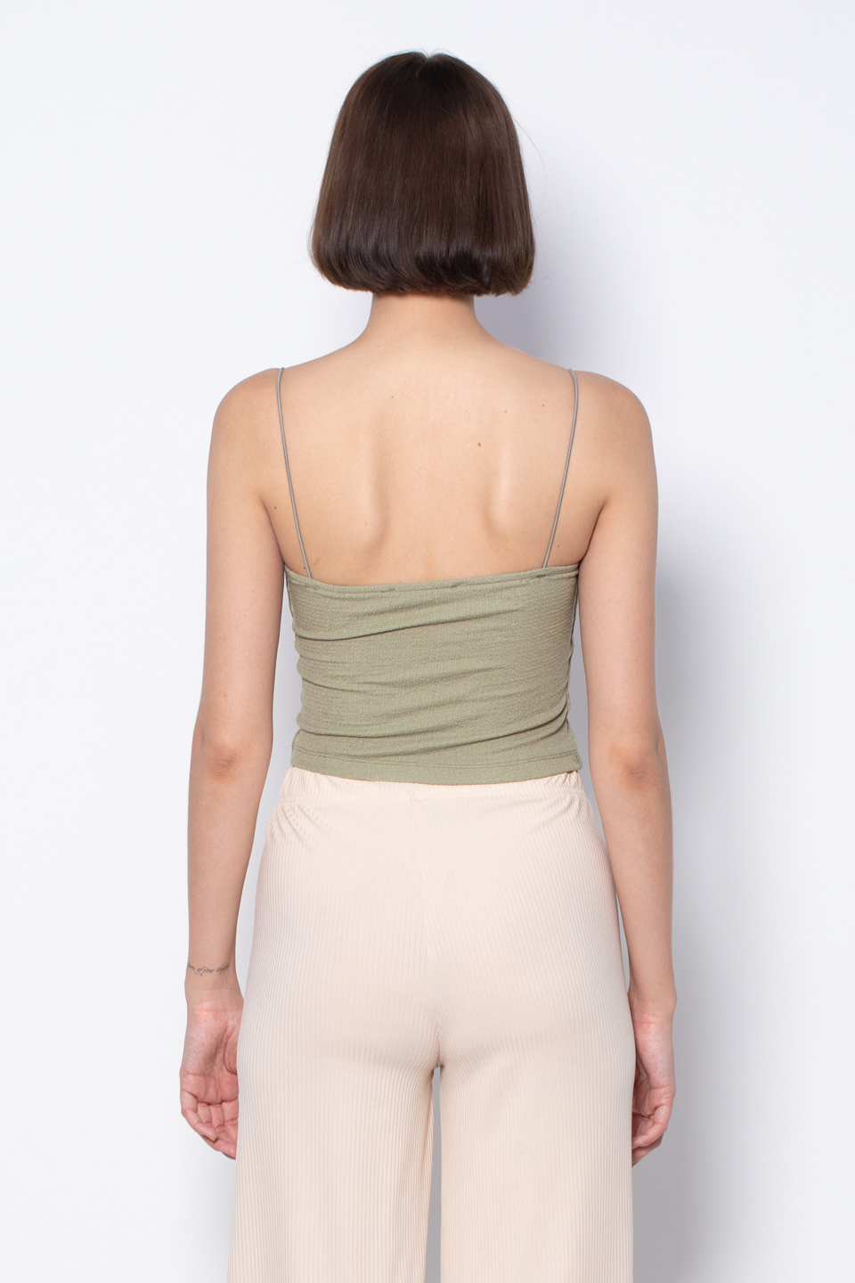 İp askılı crop body-5107 Olive