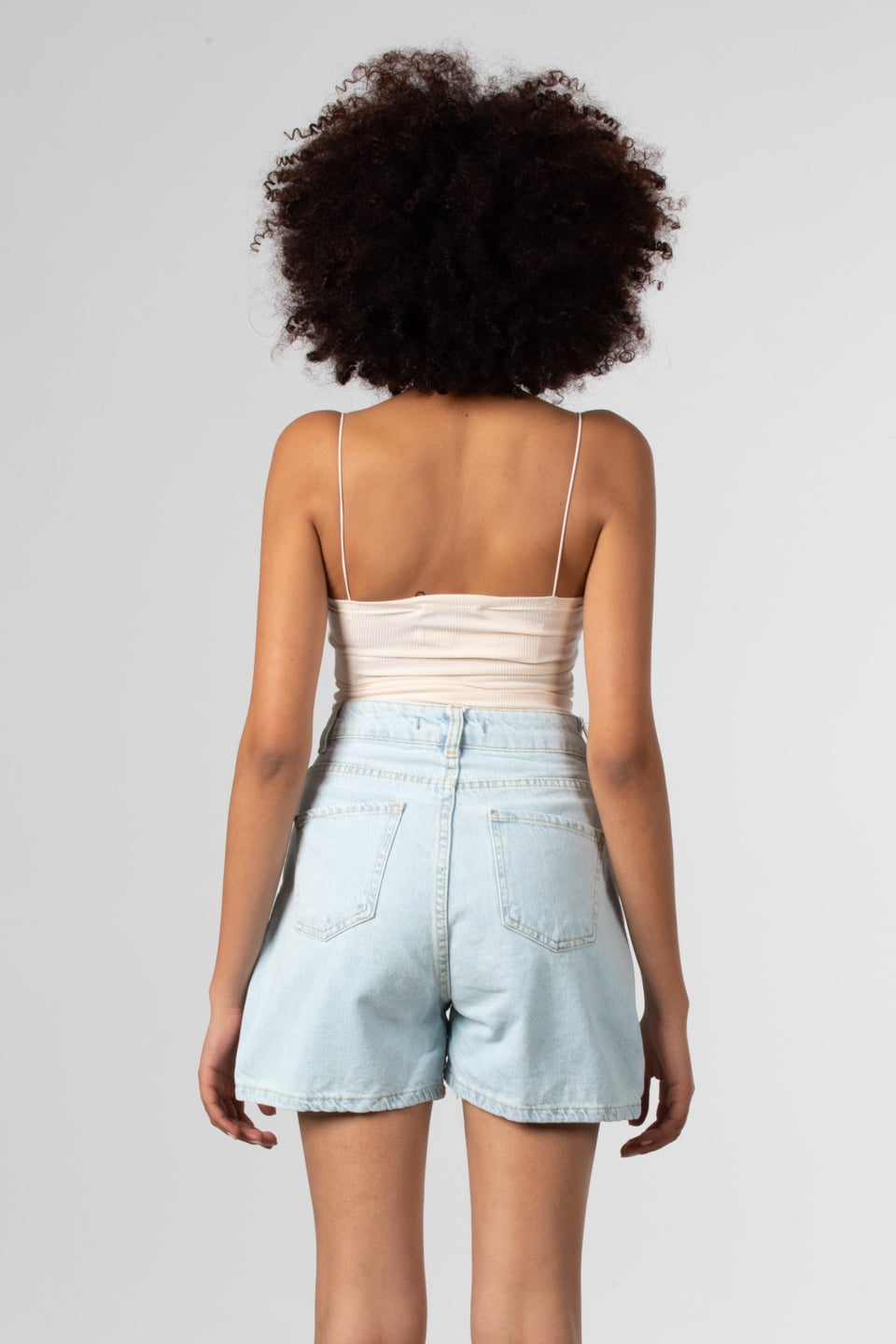 İp askılı crop body-S0011147 Bej
