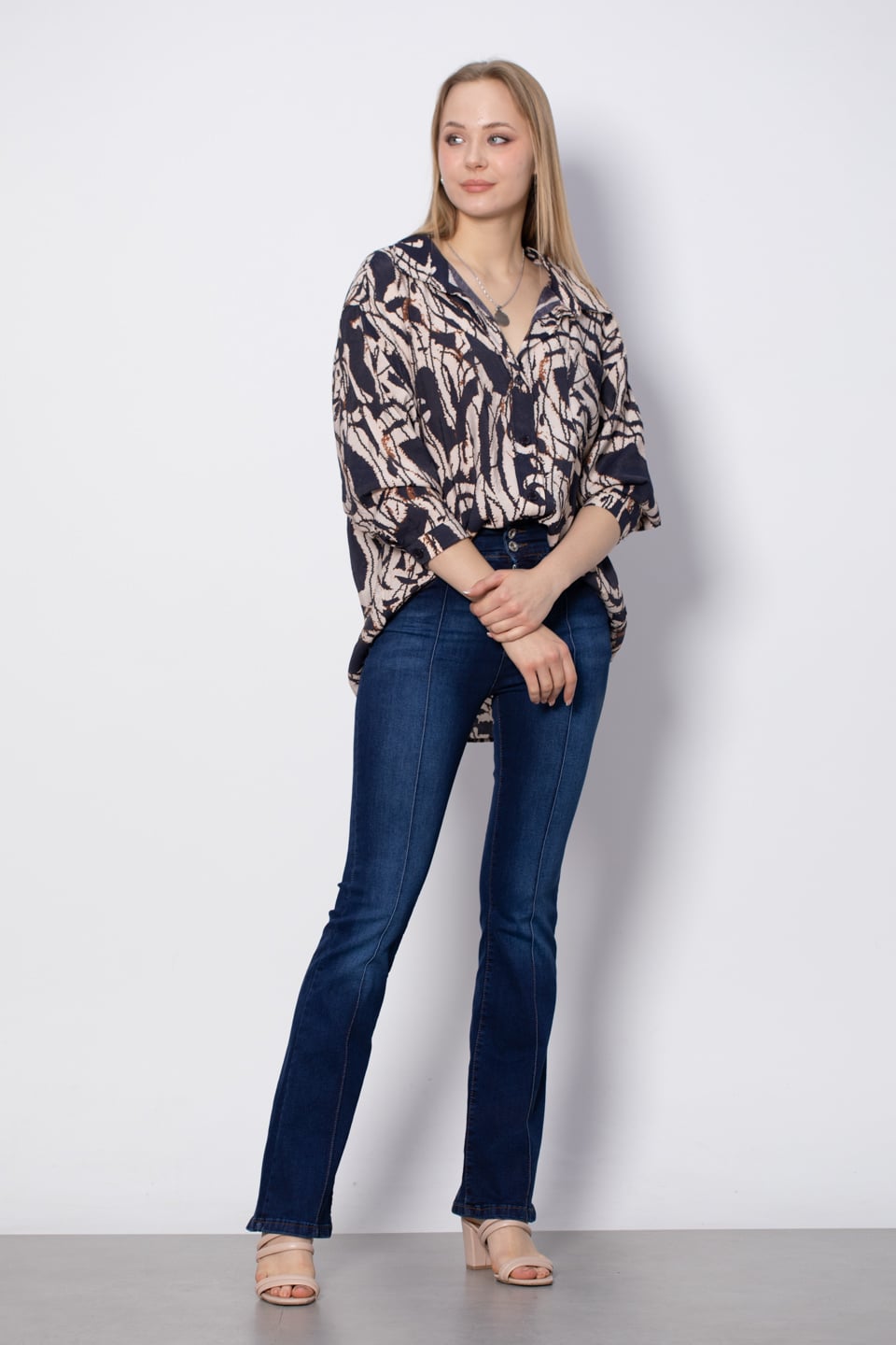 İspanyol Paça Pantolon - T.Lacivert