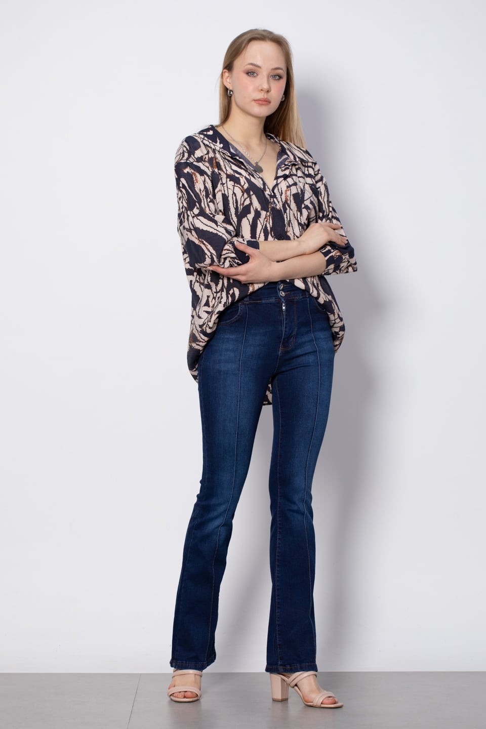 İspanyol Paça Pantolon - T.Lacivert