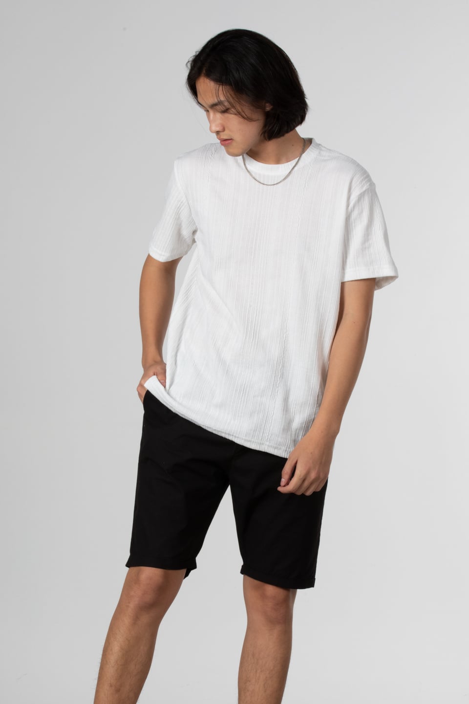 Jakar bisiklet yaka t-shirt-8026 Beyaz