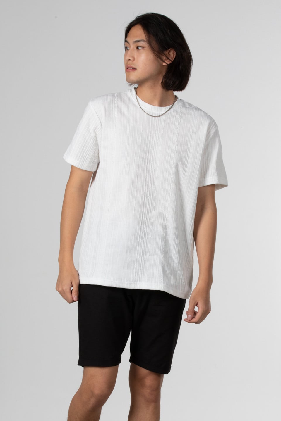 Jakar bisiklet yaka t-shirt-8026 Beyaz