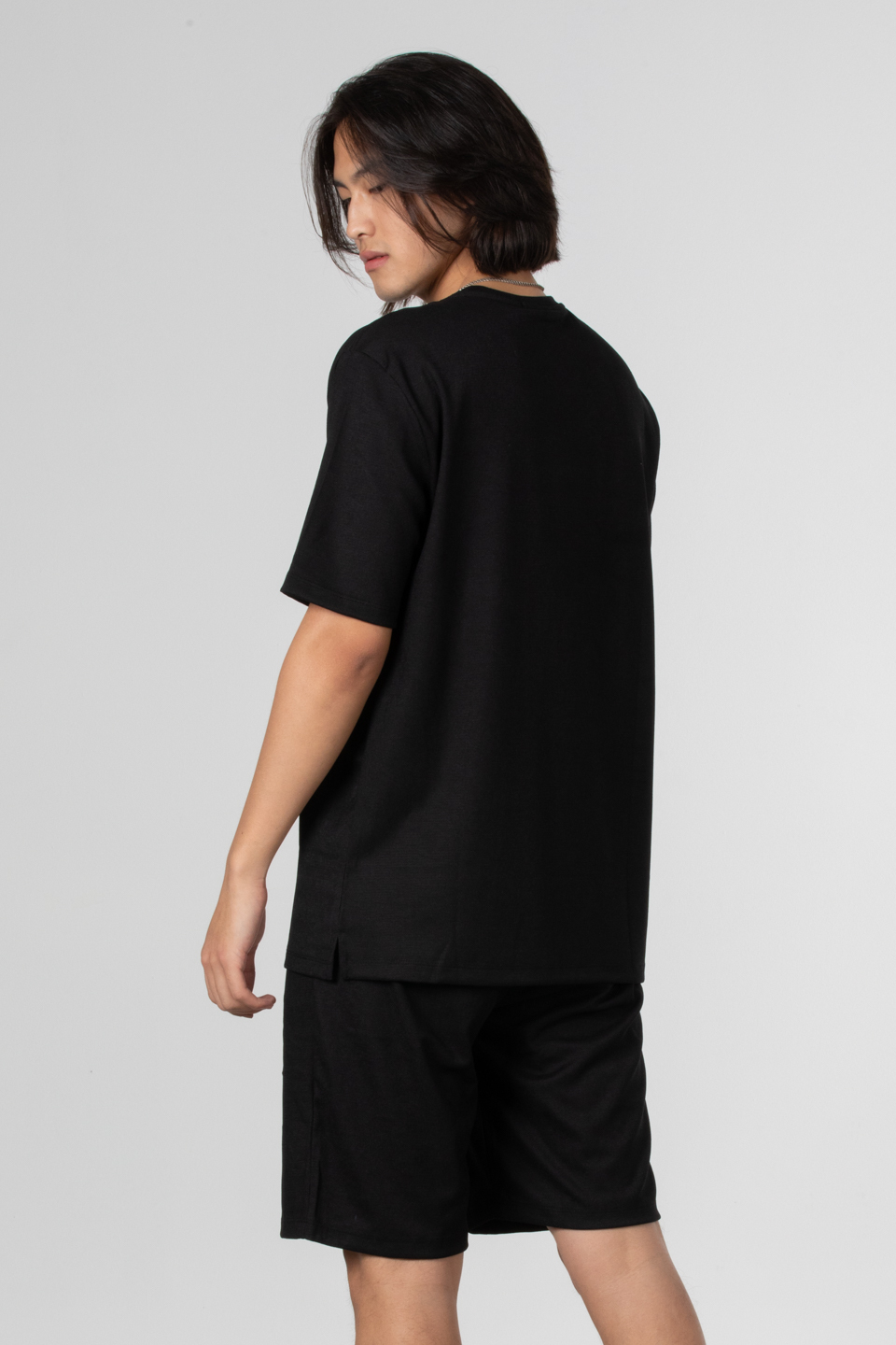 Jakar petekli ön yazı baskılı t-shirt-1016 Siyah