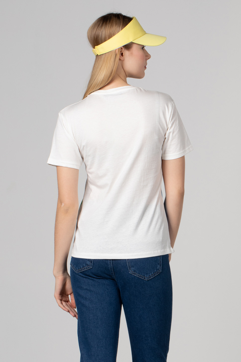 Kadın baskılı t-shirt-155 Ekru