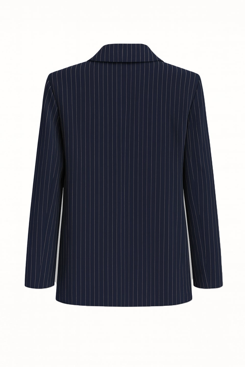 Kadın Cep Kapaklı Çizgili Blazer Ceket - Lacivert