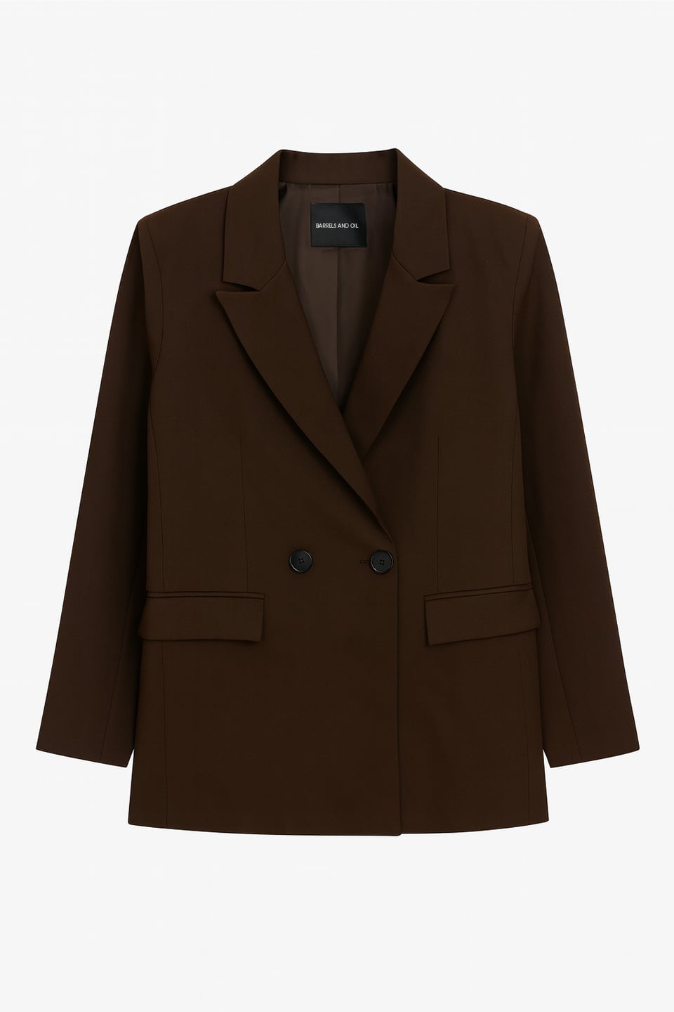 Kadın Çift Düğmeli Blazer Ceket - Kahve