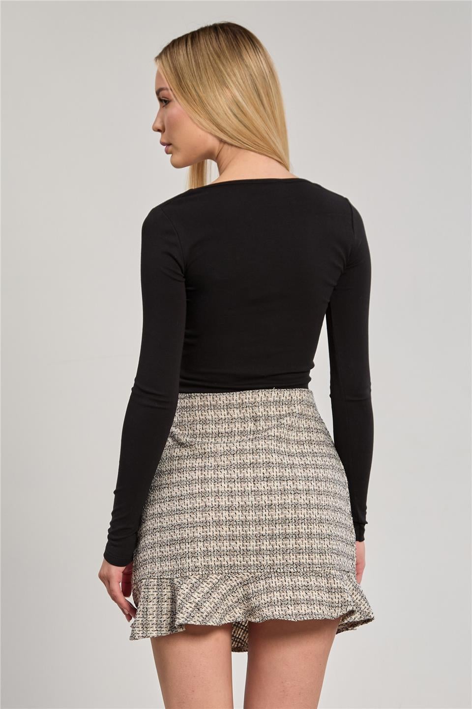 Kadın Kare Yaka Body - Siyah