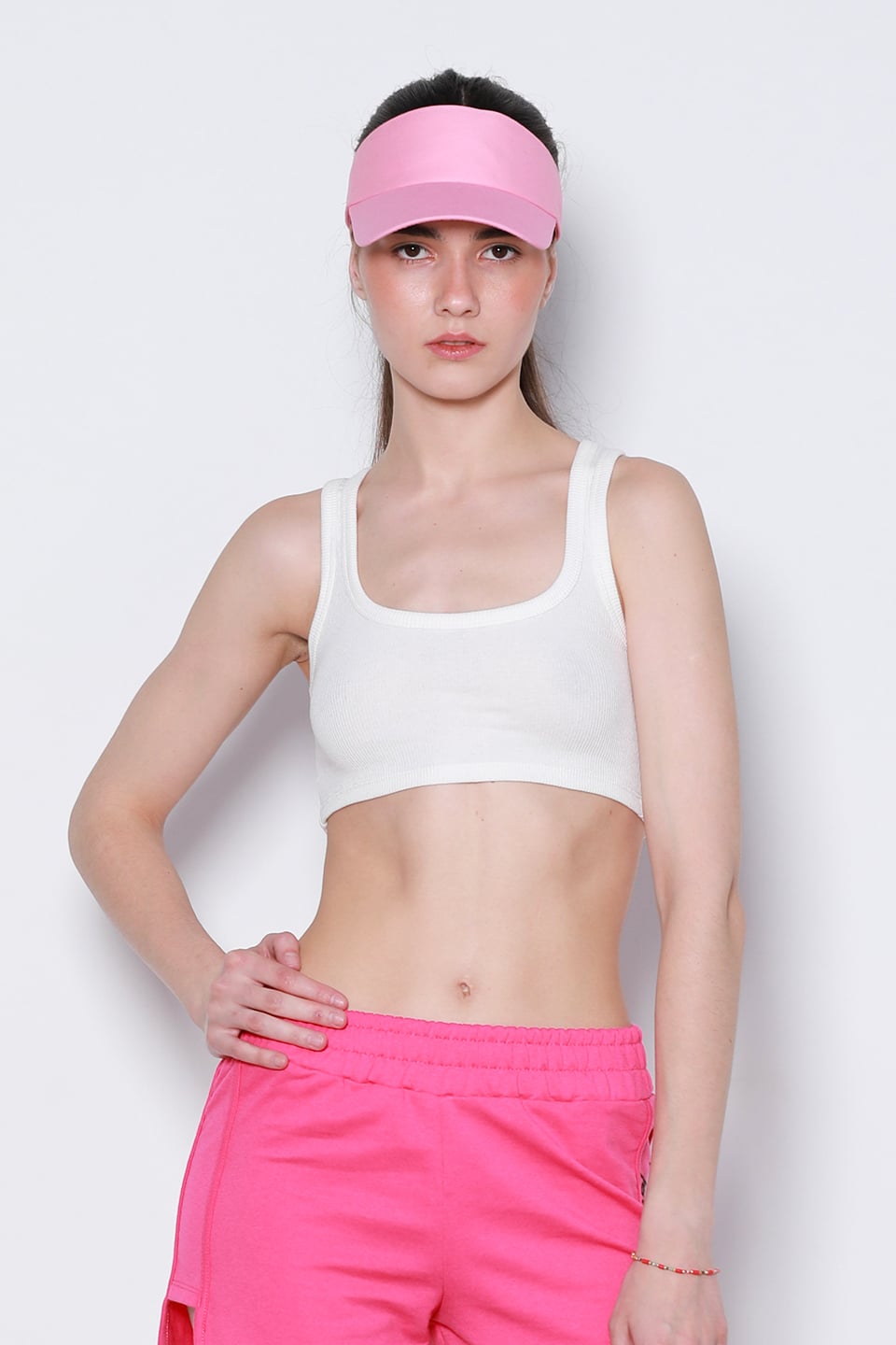 Kalın askılı crop body-DVN0709 Ekru