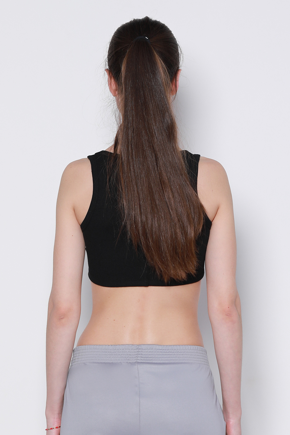 Kalın askılı crop body-DVN0709 Siyah
