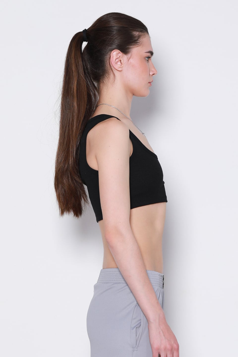 Kalın askılı crop body-DVN0709 Siyah