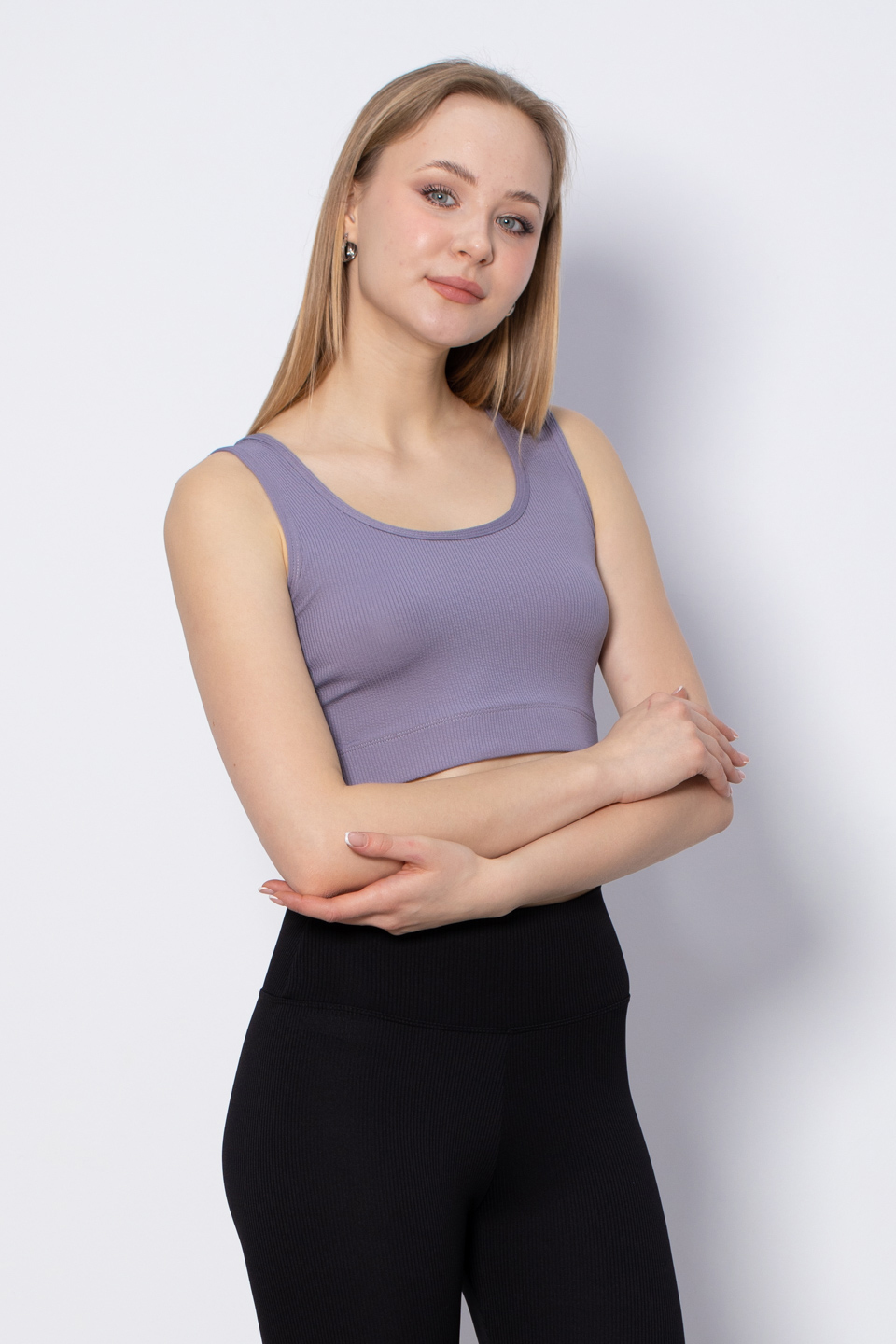 Kalın Askılı Crop Body - Gri